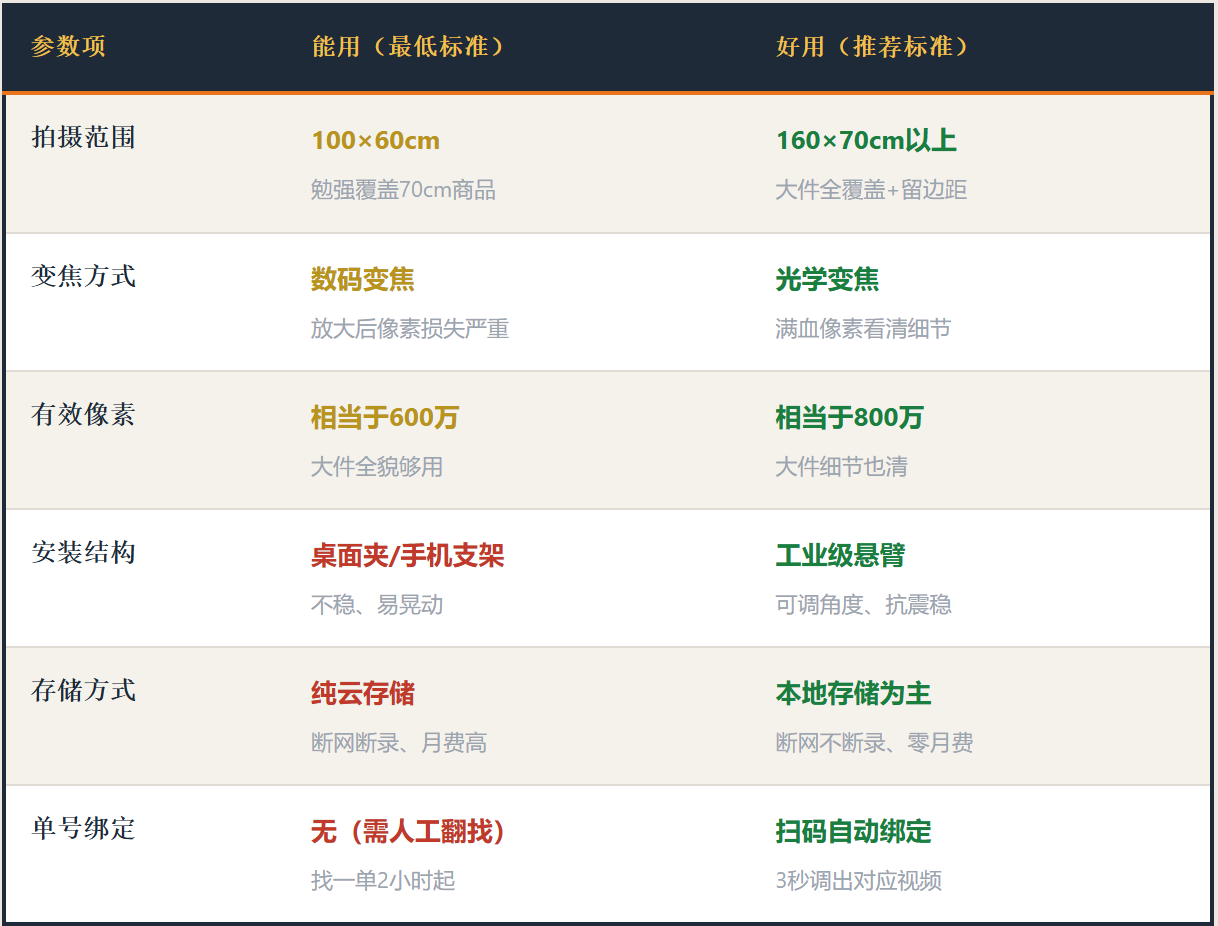 大件包裹选购打包监控关键参数